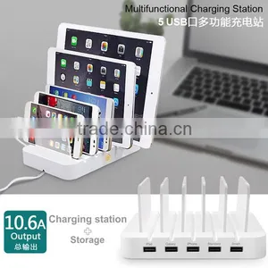 Mobile Phone Charging Station for Phones 5 USB Android Multi Tablet Charging Station thumbnail-1