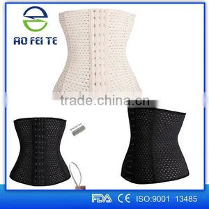 2016 New Fashion Latex Waist Trainer 9 Steel Boned Waist Training Corsets Latex Waist Cincher Sexy Women Shapewear Quality Choice thumbnail-5