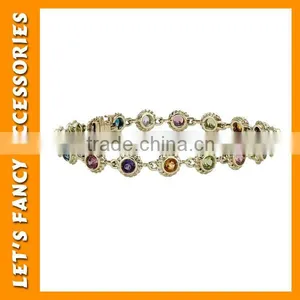 Nice Women Flower Crystal Gold Plated Cuff Bracelet Bangle Jewelry Gift PGBR-0005 thumbnail-5