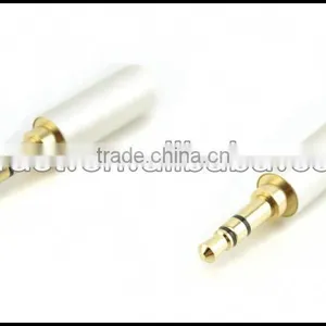 Audio Gade OEM Hi End Gold Plated 3.5-W Gold Plated 3.5MM Stereo Plug Male Headphone Terminal White thumbnail-3