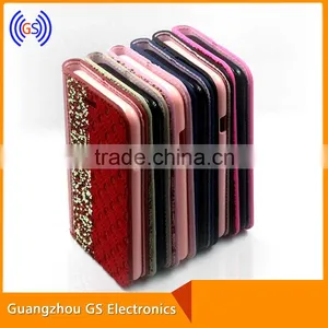 Leather Flip Phone Cover Bling Bling Rhinestone Case For HTC Desire 728 828 thumbnail-1