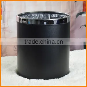 European Household Kitchen Trash Creative Fashion Leather Double Bedroom Hotel Barrel Basket Bucket Container Shipping thumbnail-1