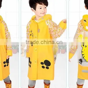 Children Cute Cartoon Animal Print Foldable Raincoat With Backpack Place thumbnail-5