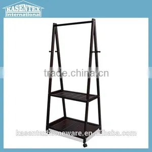 Black Solid Pine Wood Coat Rack/Coat Rack Wagon thumbnail-1