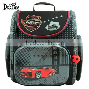 Little Boys Primary School Bag Red Cars Print School Backpack thumbnail-1
