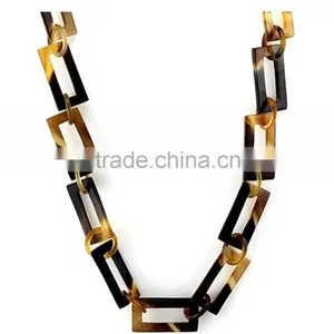 Nice Brown and Black Water Buffalo Horn Necklace Jewelry From Vietnam thumbnail-1