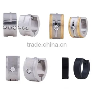 Cheap Wholesale Gold Plated Stainless Steel Stud Earrings Huggie Hoop Stud Earring thumbnail-1