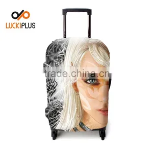 Luckiplus Trandfer Printed Technology Luggage Cover High Quality Spandex Polyester Trolley Case Cover thumbnail-2