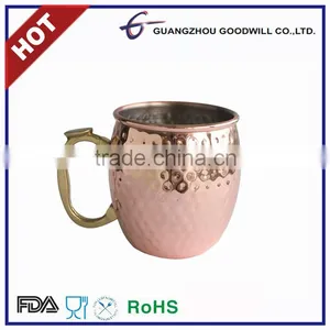 2016 FDA Safe Stainless Steel Hammered Copper Plated Moscow Mule Mug thumbnail-4