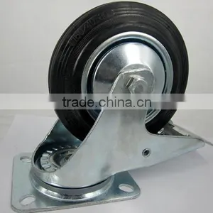 Black Rubber Industrial Caster thumbnail-1