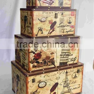 Vintage Decorative Wooden Storage Trunk Box thumbnail-2