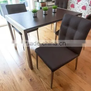 DC-2513 Colorful Modern High Quality White Leather Dining Chair With Brushed Steel Legs thumbnail-2