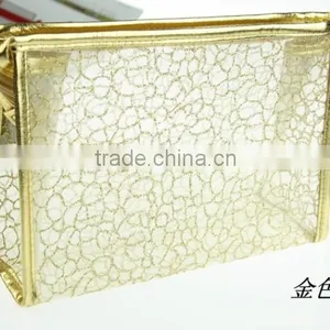 Waterproof Printed Small Button Closure Fold up Cute Travel Pvc Cosmetic Bag thumbnail-1