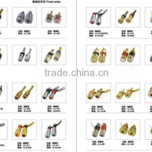 Spring Loaded Gold Plated Speaker Binding Posts Terminals thumbnail-3