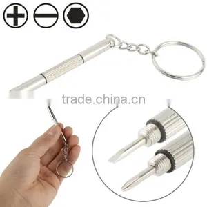 3 in 1 Professional Mini Screwdriver Repair Tool With Keychain for Watch / Mobile Phone / Camera Etc thumbnail-1
