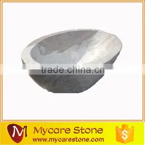 Hand-made Craving Stone Bathtub, Polished White Marble Bathtub thumbnail-2