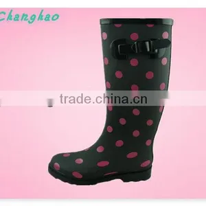 Women Dot Style Rubber Rain Boots thumbnail-4