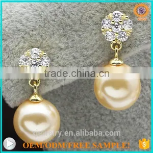 2016 Fashion Silver Gold South Sea Shell Pearl Daily Wear Earrings thumbnail-4