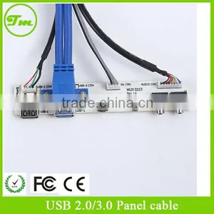 Dual USB3.0 + AV + Switch + PCB13223 Audio Front I/O Panel w/ Cables for PC thumbnail-1
