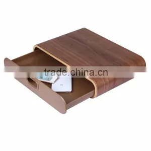 Original SAMDI Oak/Walnut Wood Holder With Drawer for MacBook Laptop Computer - Brown/Black thumbnail-6