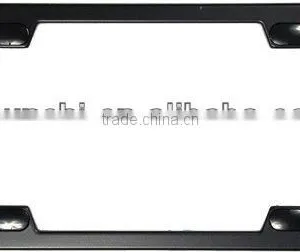 Black Elite Metal License Plate Frame With Caps thumbnail-1