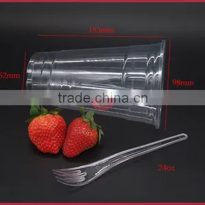 Beverage Cups for Cold Drink Plastic PET Disposable Cups 24oz thumbnail-2