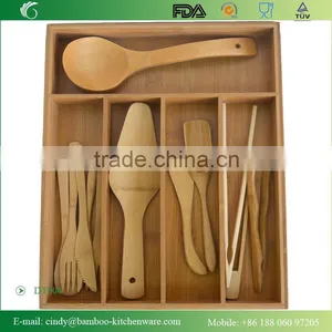 Cutlery Drawer Organizer - ---Durable Wood/ Bamboo Cutlery Tray thumbnail-1