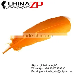 CHINAZP Wonderful Quality Natural Feather Dyed Light Orange Solid Color Turkey Feathers thumbnail-3
