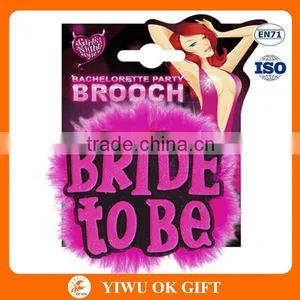 High Quantity Sheap Price Bride To Be Badge With Feather For Bachelorette Party thumbnail-2