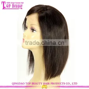 Side Part 8A Virgin Brazilian Hair Wig Silk Top Lace Front Wig Silky Striaght Short Bob 100 Human Hair Front Lace Wig thumbnail-5