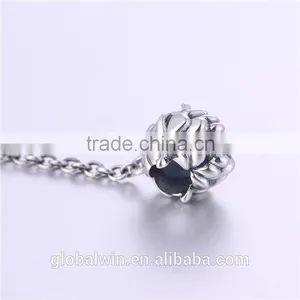 Rubber Stopper Safty Chain Wholesale Engravable Custom Charms 925 Silver Beads Charm thumbnail-2