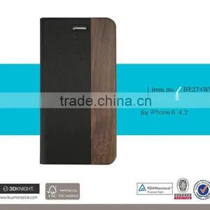 Factory Wood Case For Iphone 6s ,Pu Flip Cover Case For Iphone 6s thumbnail-4