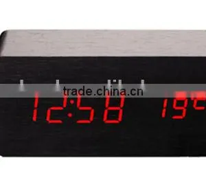 Factory Price Digital Led Wooden Desk Clock With Alarm thumbnail-1