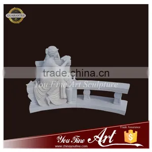 Decorated Stone Garden Bench With Figure thumbnail-1
