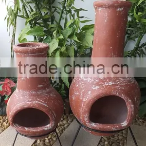Mexican Clay Chiminea in Grey Color thumbnail-2