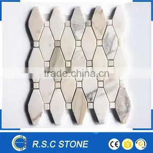 Railway Shape Calacatta Gold Marble Mosaic thumbnail-1