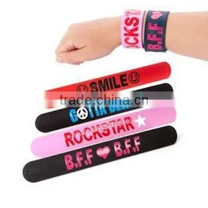 High Quality Cheap Custom Silicone Slap Bracelet thumbnail-1