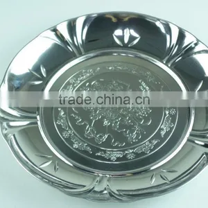 2015 Hot Selling Multi Size Stainless Steel Decorative Flower Plate, Dinner Round Plate With3 Clour thumbnail-4