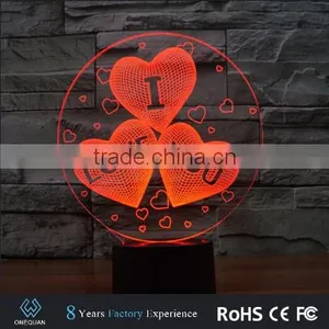 2017 Amazing Romantic Night Led Lamp Light 3d for Indian Wedding Gifts thumbnail-5