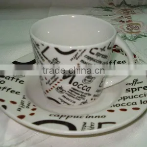 80cc Cup & Saucer With Decal Print,porcelain thumbnail-1