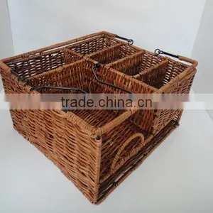 Picnic Caddy Organizer Outdoor Utensil Plate Condiment Holder Portable Basket thumbnail-1