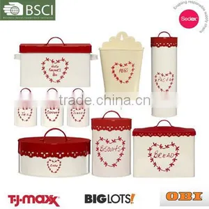 Red Cream Colorful Kitchen Canister Set thumbnail-1