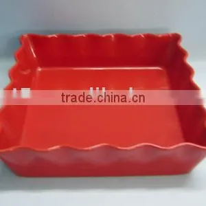 2012 Fashion Style Scalloped Margin Square Ceramic Baking Dish thumbnail-1