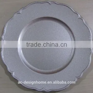 SILVER GLITTER PP PLASTIC CHARGER PLATE thumbnail-1
