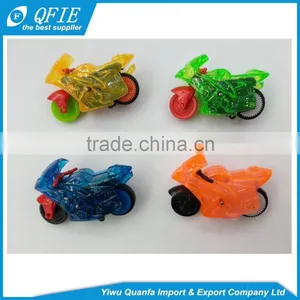 Promotional Cheap Plastic 4.5cm Transparent Friction Inertial Motorcycle Toy for Kids thumbnail-1