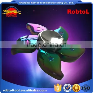 Fingertip Gyroscope Rainbow Flower Five Spinner Spiral Colorful Aluminum Metal Alloy EDC Hand Spinner Rotator Fidget Focus Toy thumbnail-6