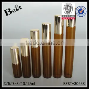 Various Size 10 ml Amber Roller Bottle With Roller Ball and Aluminum Cap thumbnail-3