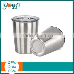 Travel Mug Cup 8.5 OZ Double Wall Stainless Steel Tumbler With Slide Lid thumbnail-1