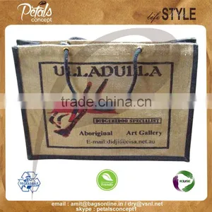 PP Laminated Jute Bag With Thik Cotton Rope Cord Handle thumbnail-1