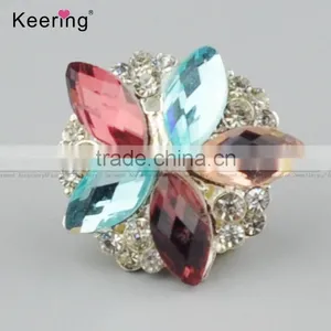 Keering-made Vogue Colorful Resin Horse-eye Flower Rhinestone Buttons Wholesale WBK-1461 thumbnail-4
